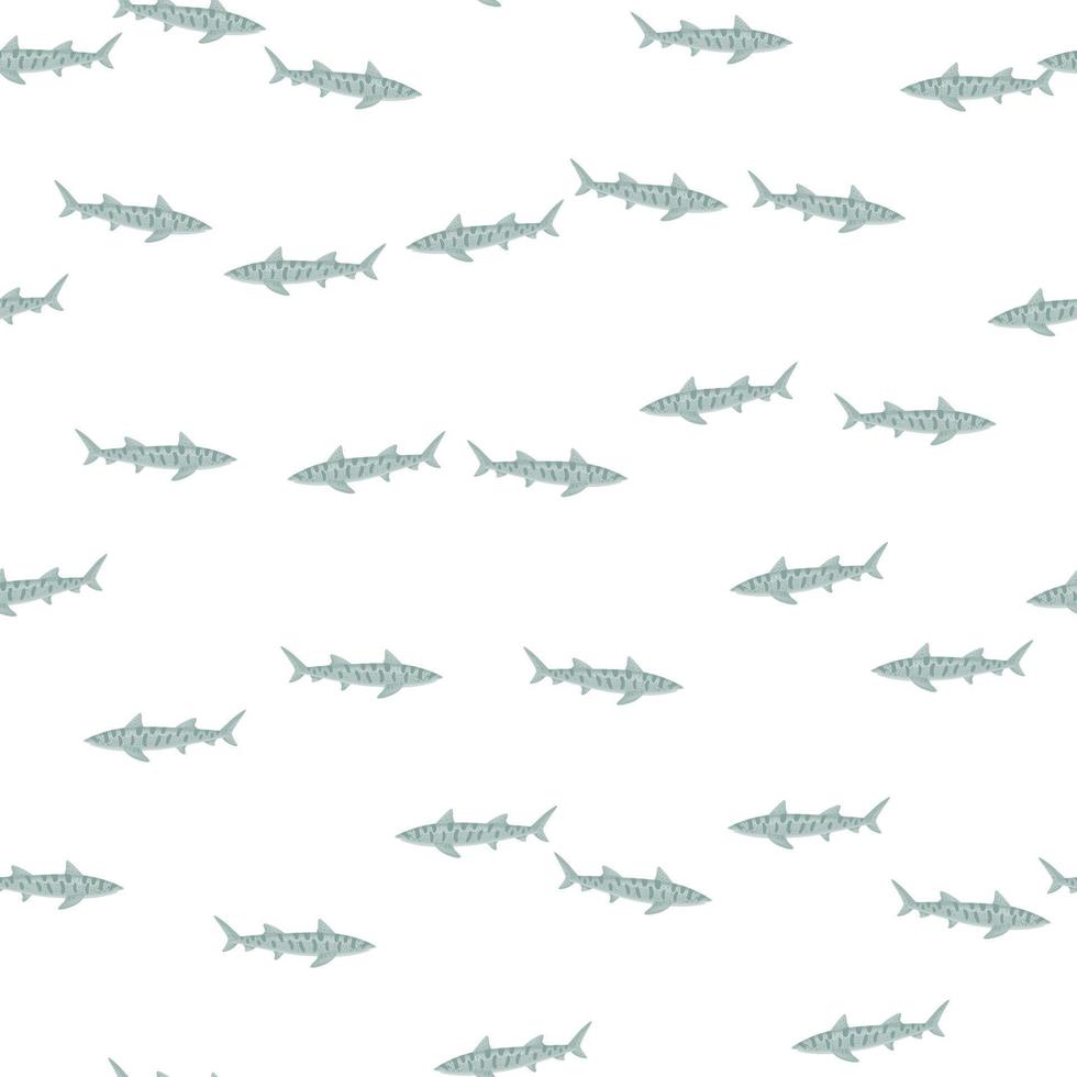 Leopard shark seamless pattern in scandinavian style. Marine animals background. Vector illustration for children funny textile.