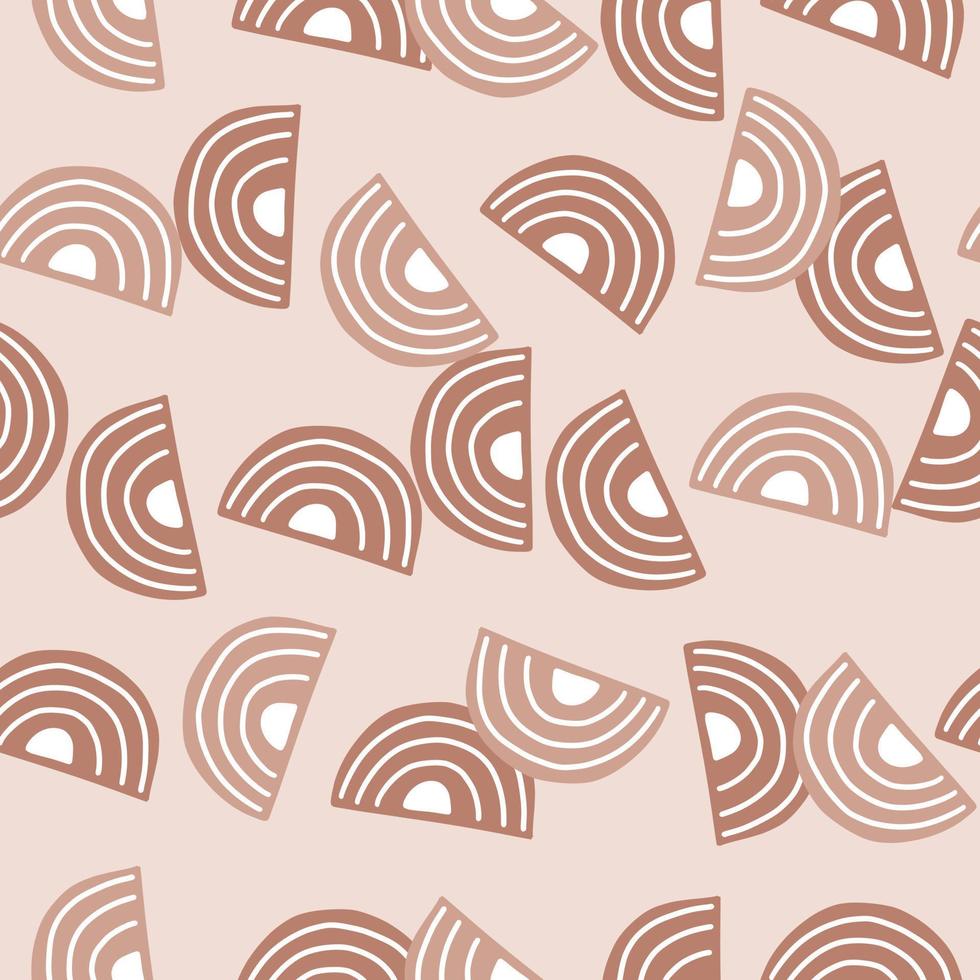 Abstract seamless pattern on light pink background. Geometrical shapes for textile design. vector