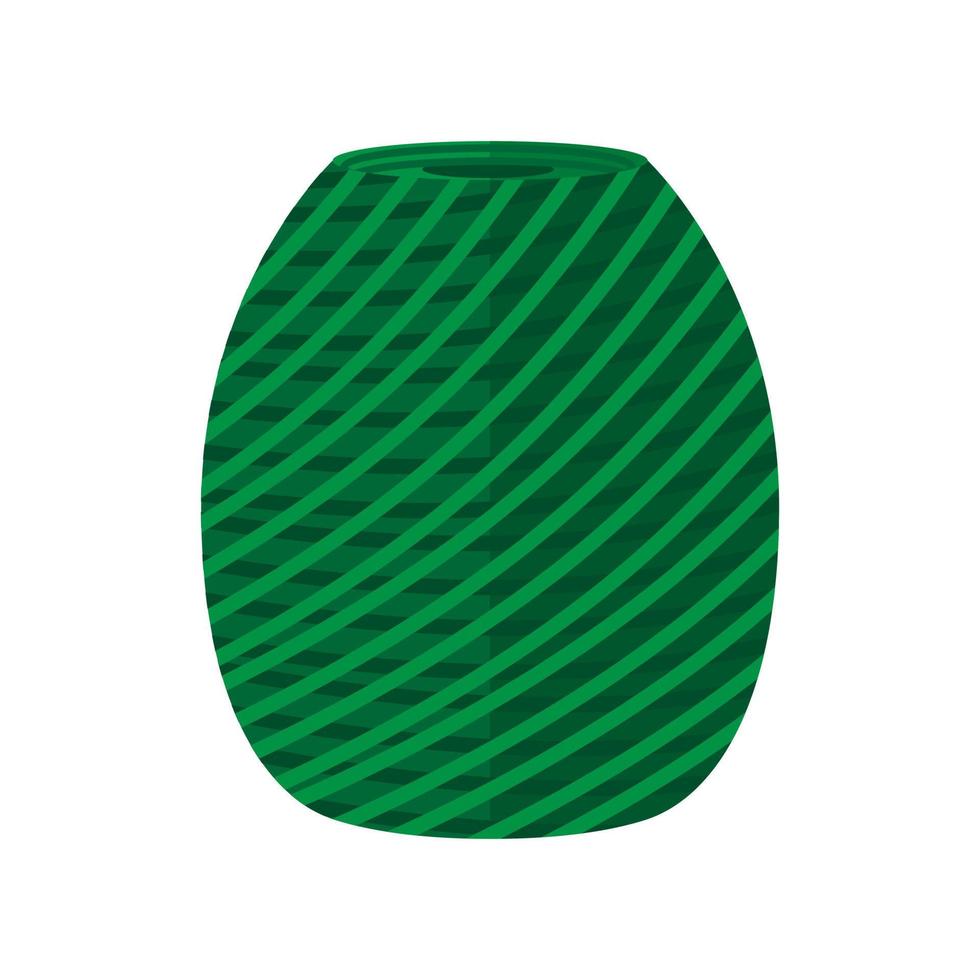 carrete de hilo de color verde aislado sobre fondo blanco. bobina para tejer en estilo plano. vector