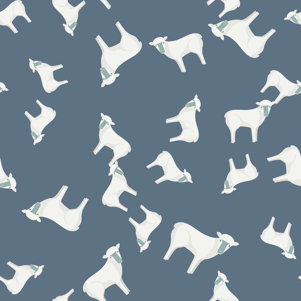 patrón sin costuras de ovejas. animales domésticos en colores de fondo. ilustración vectorial para textiles. vector