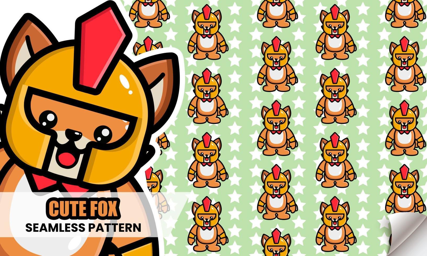 Cute fox seamless pattern vector