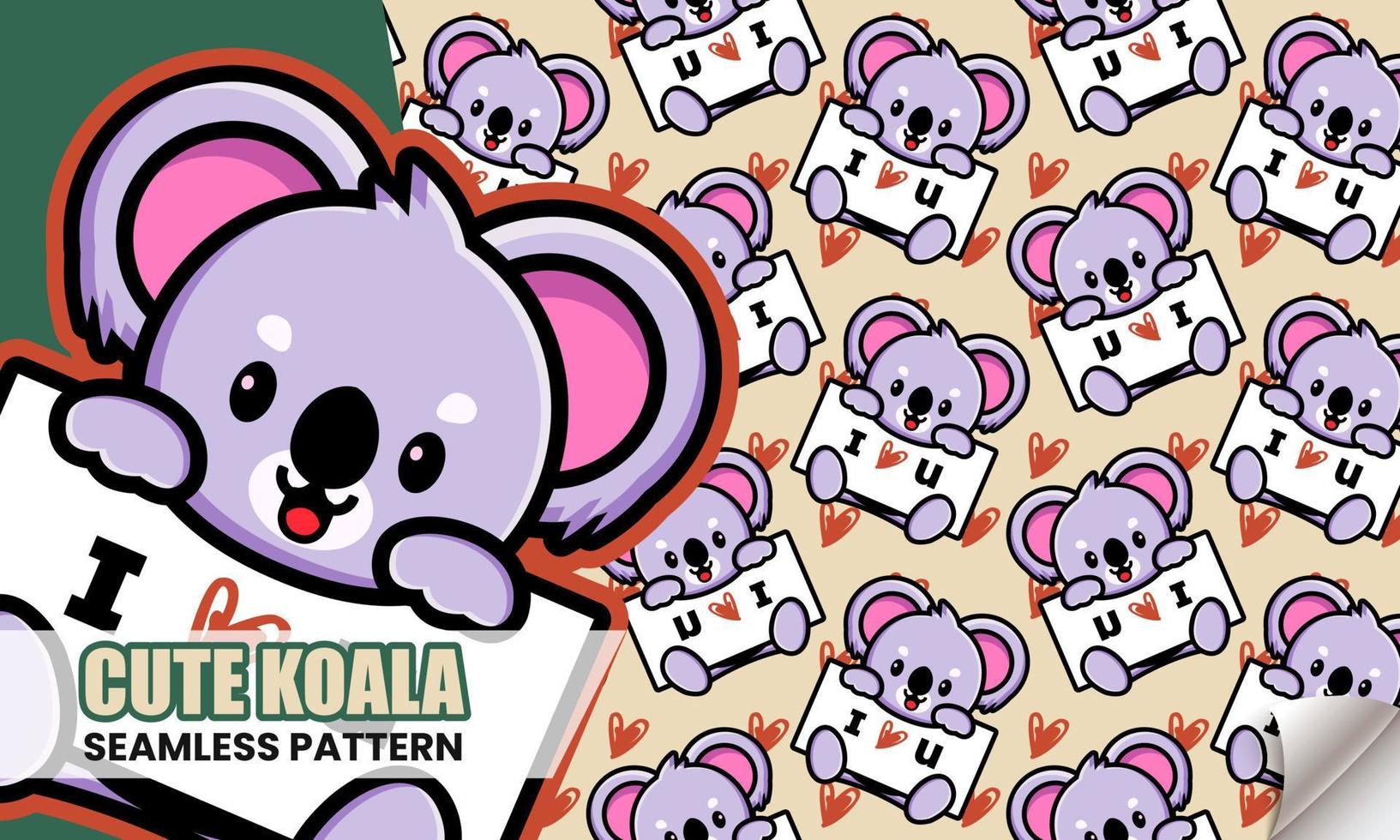 Cute koala seamless pattern vector