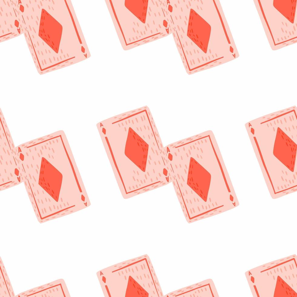 Game cards diamonds seamless pattern. Design gambling. vector