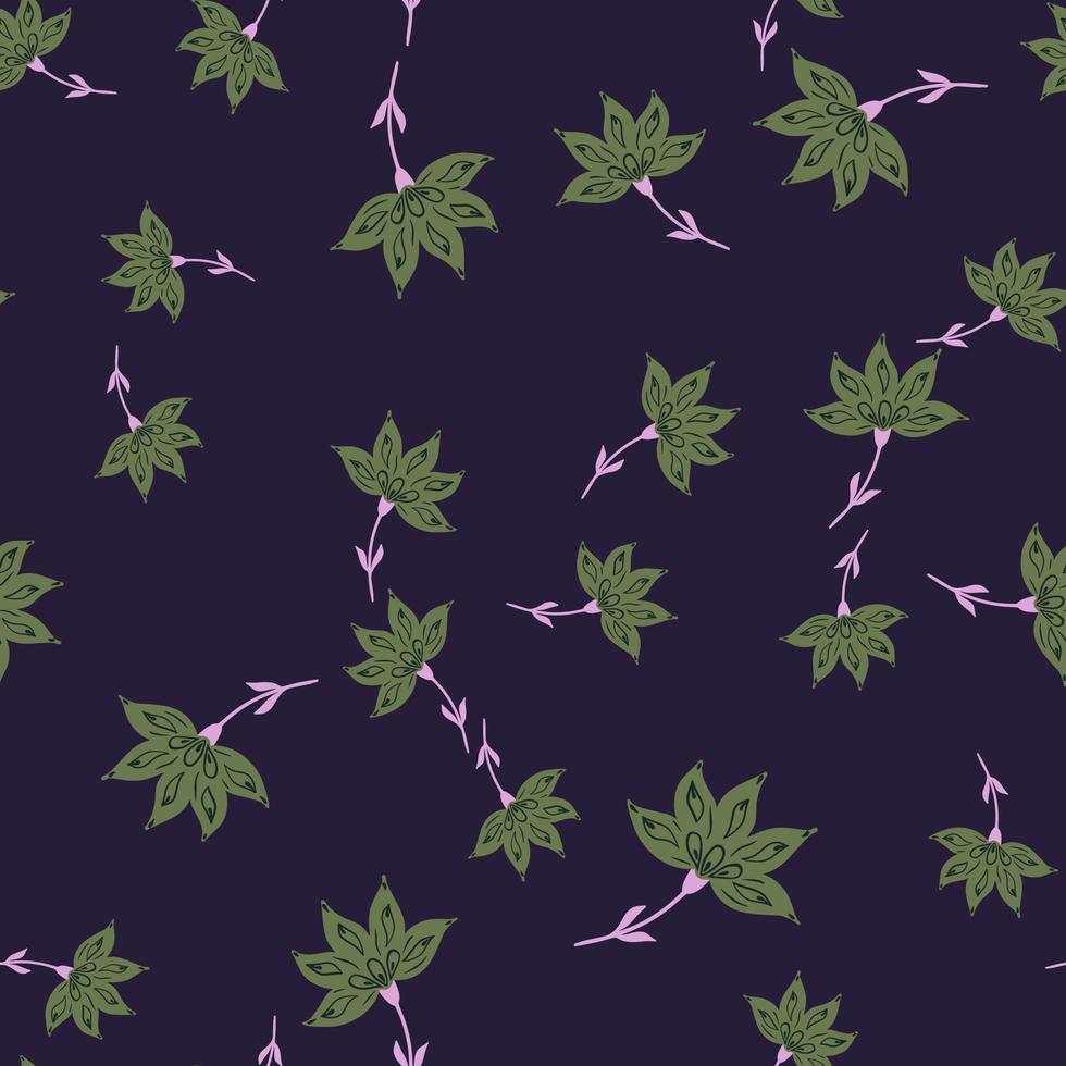Flowers abstract seamless pattern. Hand drawn nature background. vector