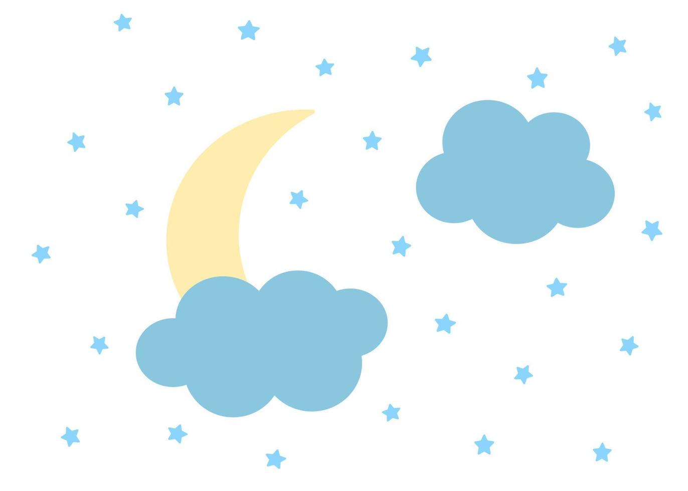 Night starry sky, moon and clouds. For banner, poster, flyer, postcard vector
