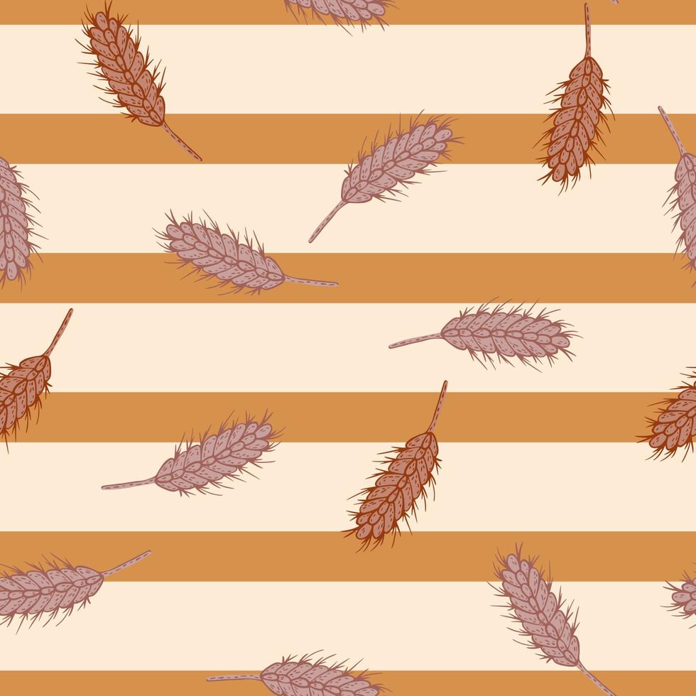 Wheat seamless pattern. Cereal crop sketch. Vector illustration.