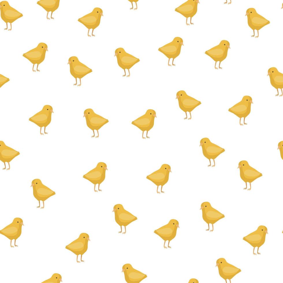 Seamless pattern of chicken. Domestic animals on colorful background. Vector illustration for textile.