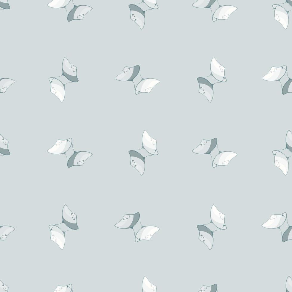 Stingray seamless pattern with scandinavian style. Underwater animals background. Vector illustration for children funny textile.