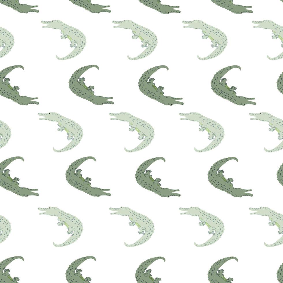 Cute crocodiles seamless pattern.Funny animals background. vector