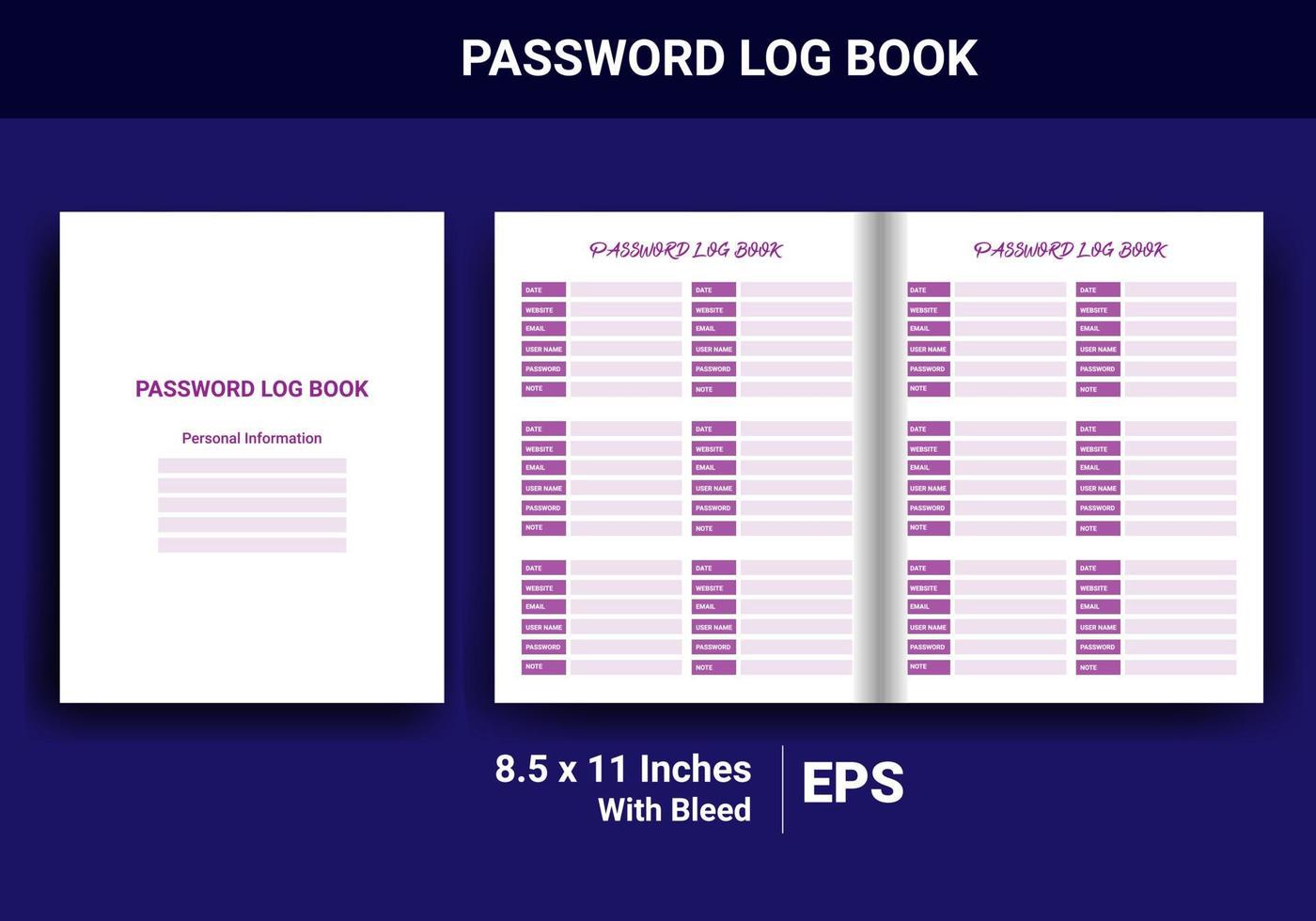 Password Log Book vector