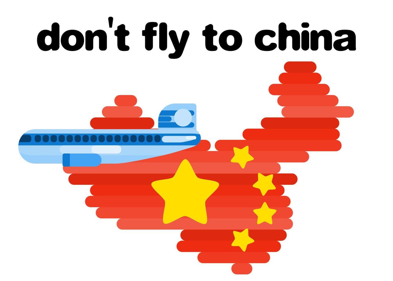 a ban on flights to China. poster with map vector