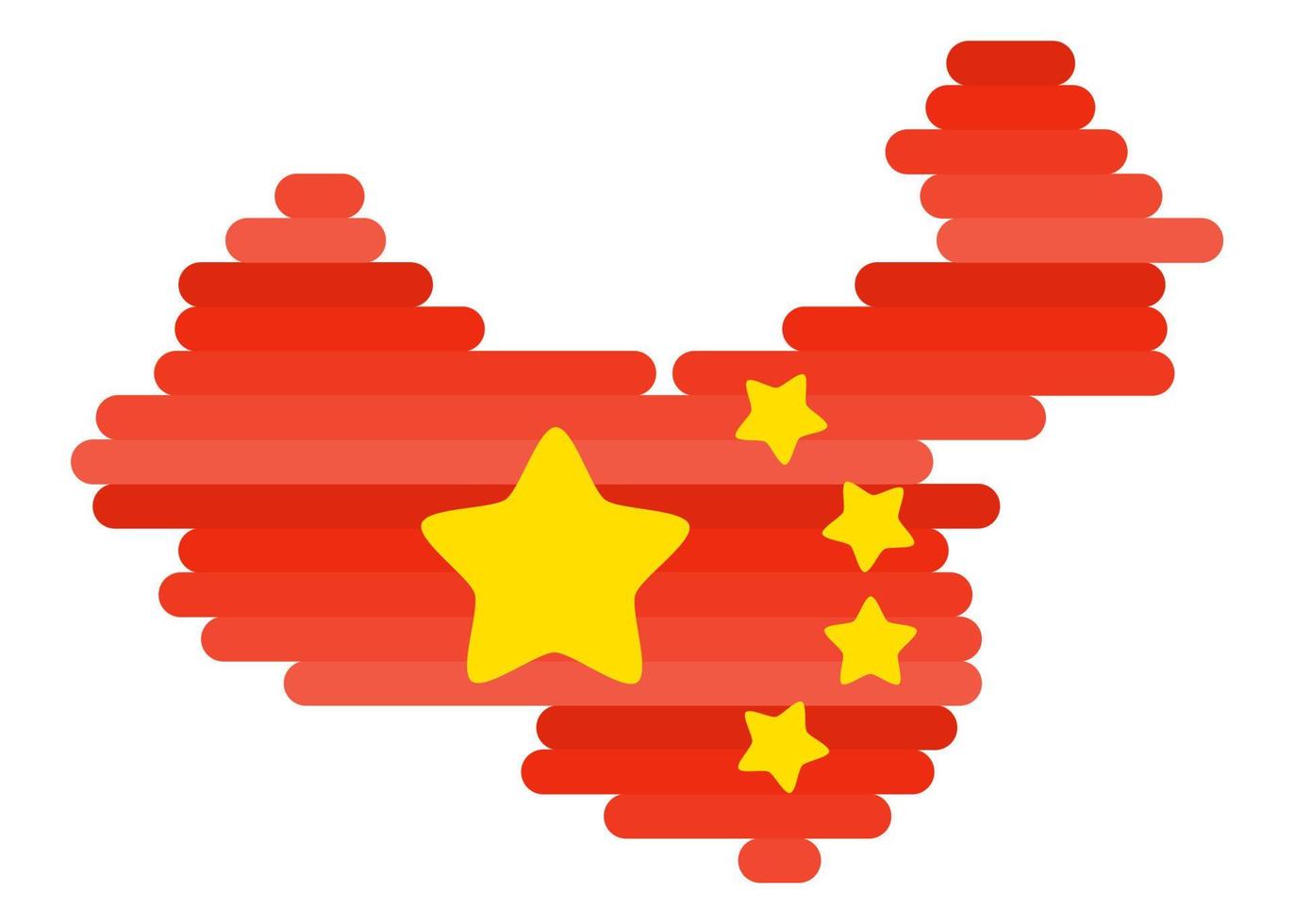 cartel del mapa de china. bandera estilo plano nuevo vector