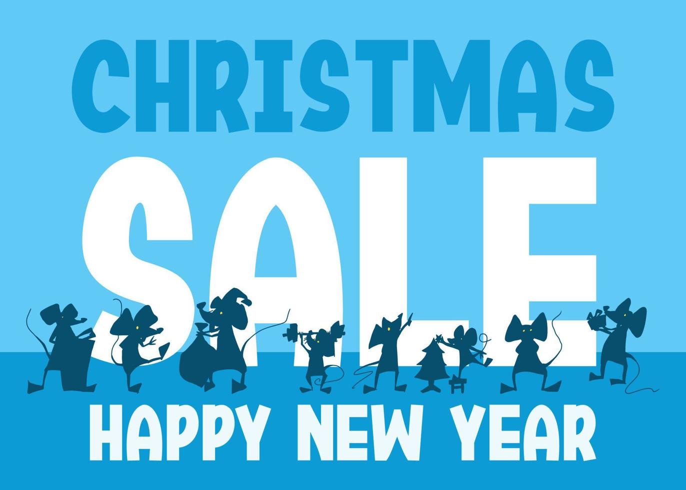 big sale. mice get ready for new year holiday vector