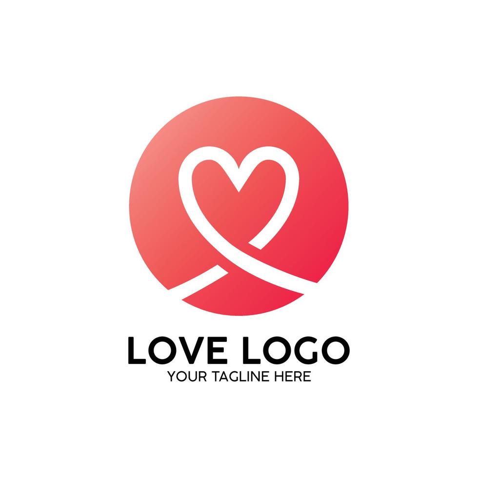 love logo pink modern concept design vector