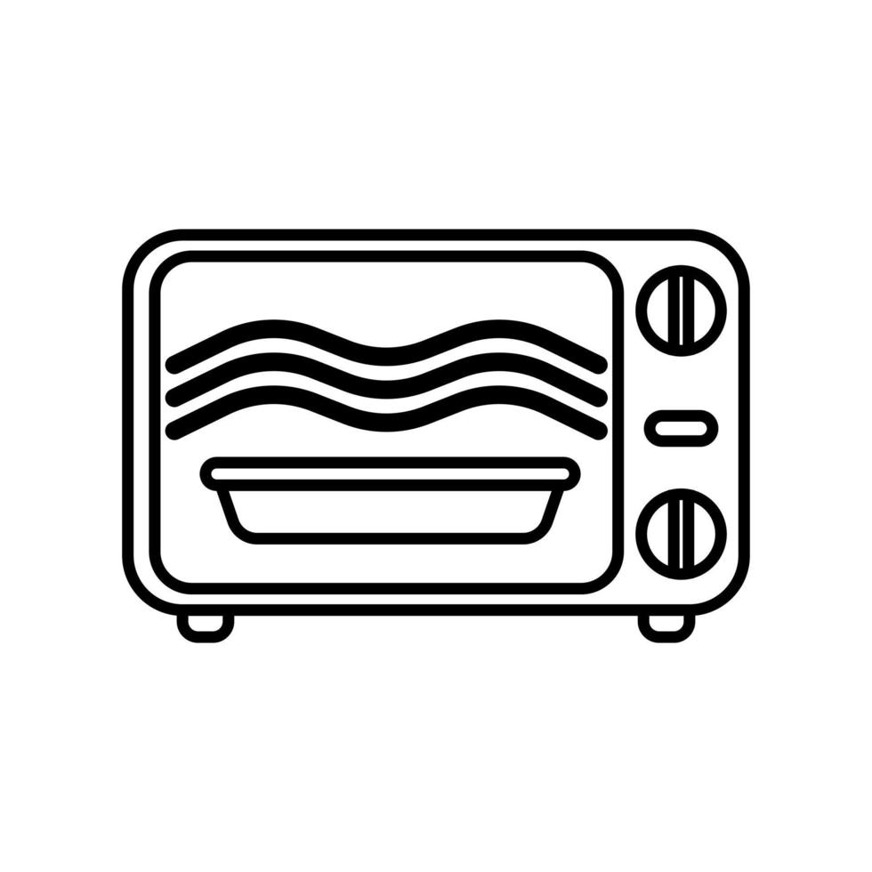 Microwave oven safe isolated on white background. Icon for cookware in ink style. vector