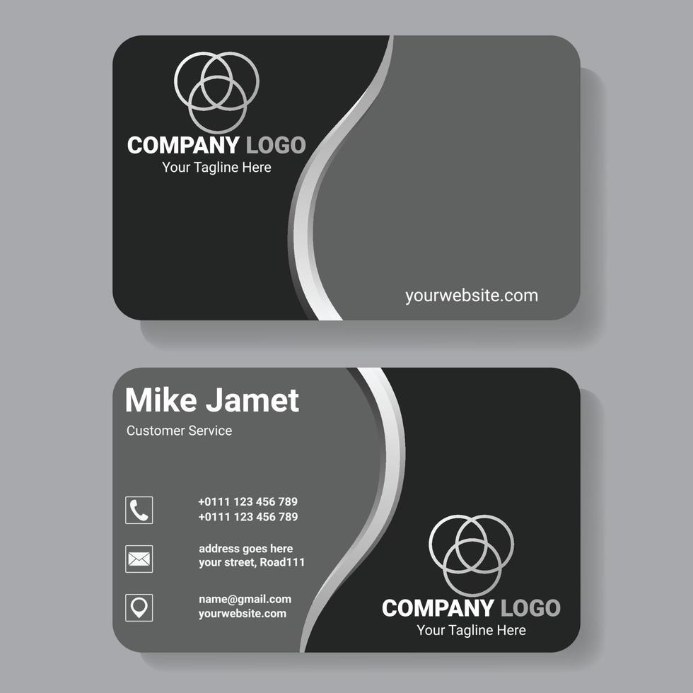 modern black and gray business card vector