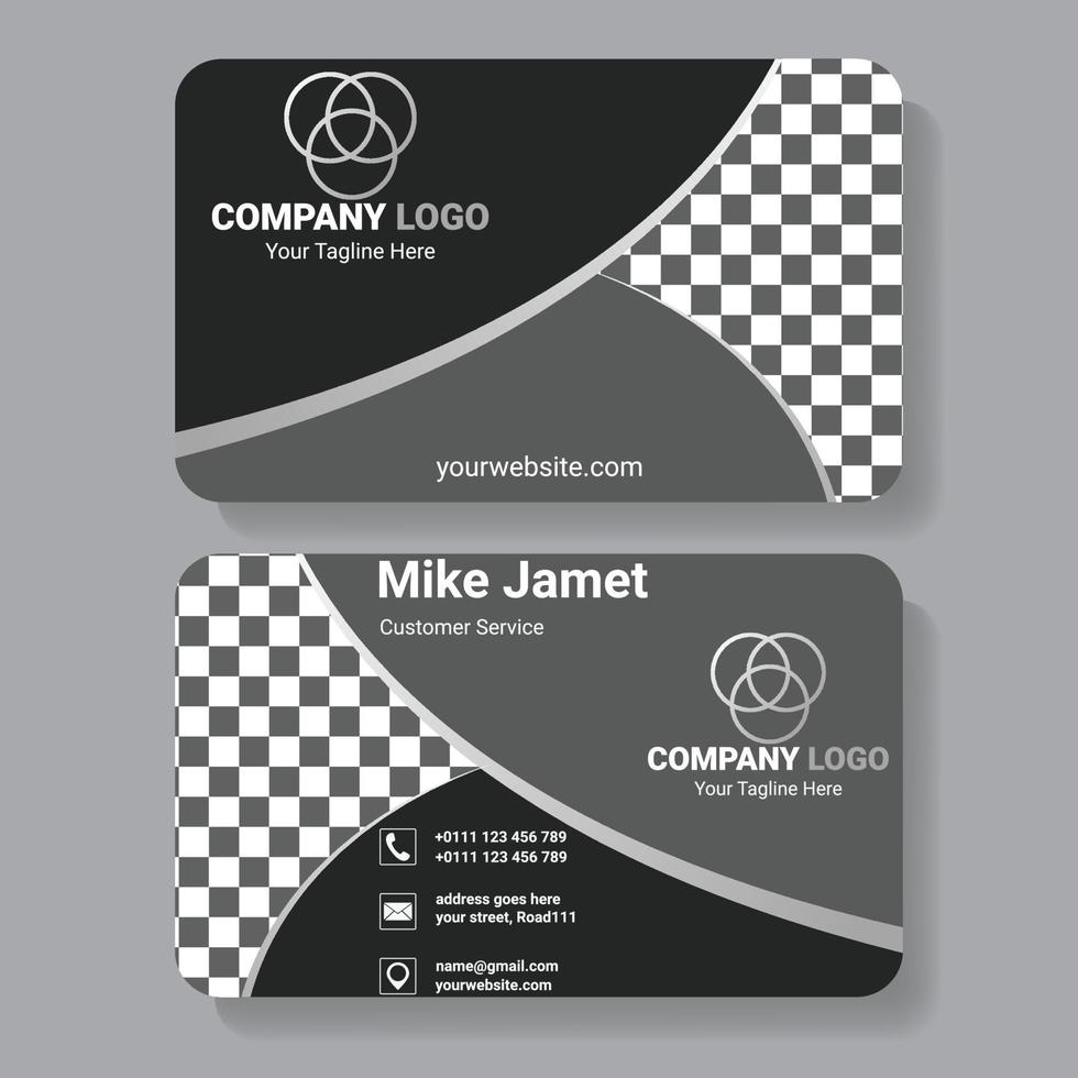 modern black gray business card vector