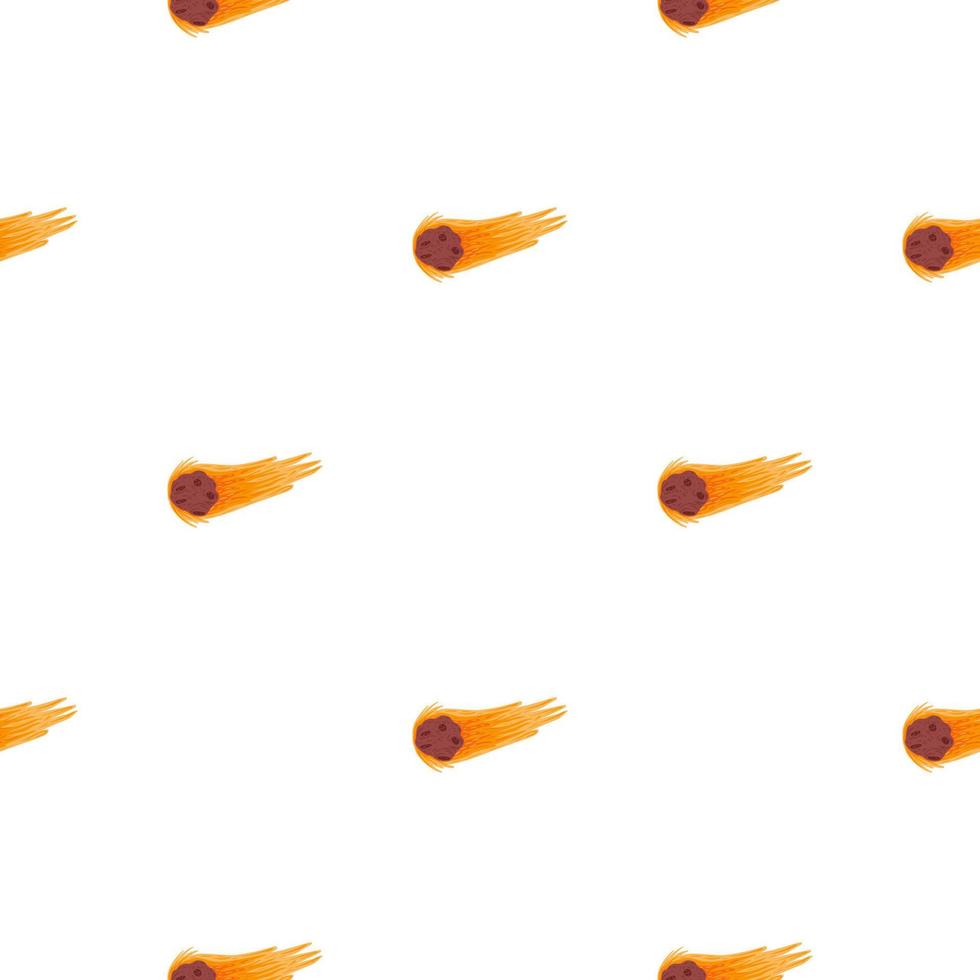 Meteor shower seamless pattern. Hand drawn comets fly background. vector