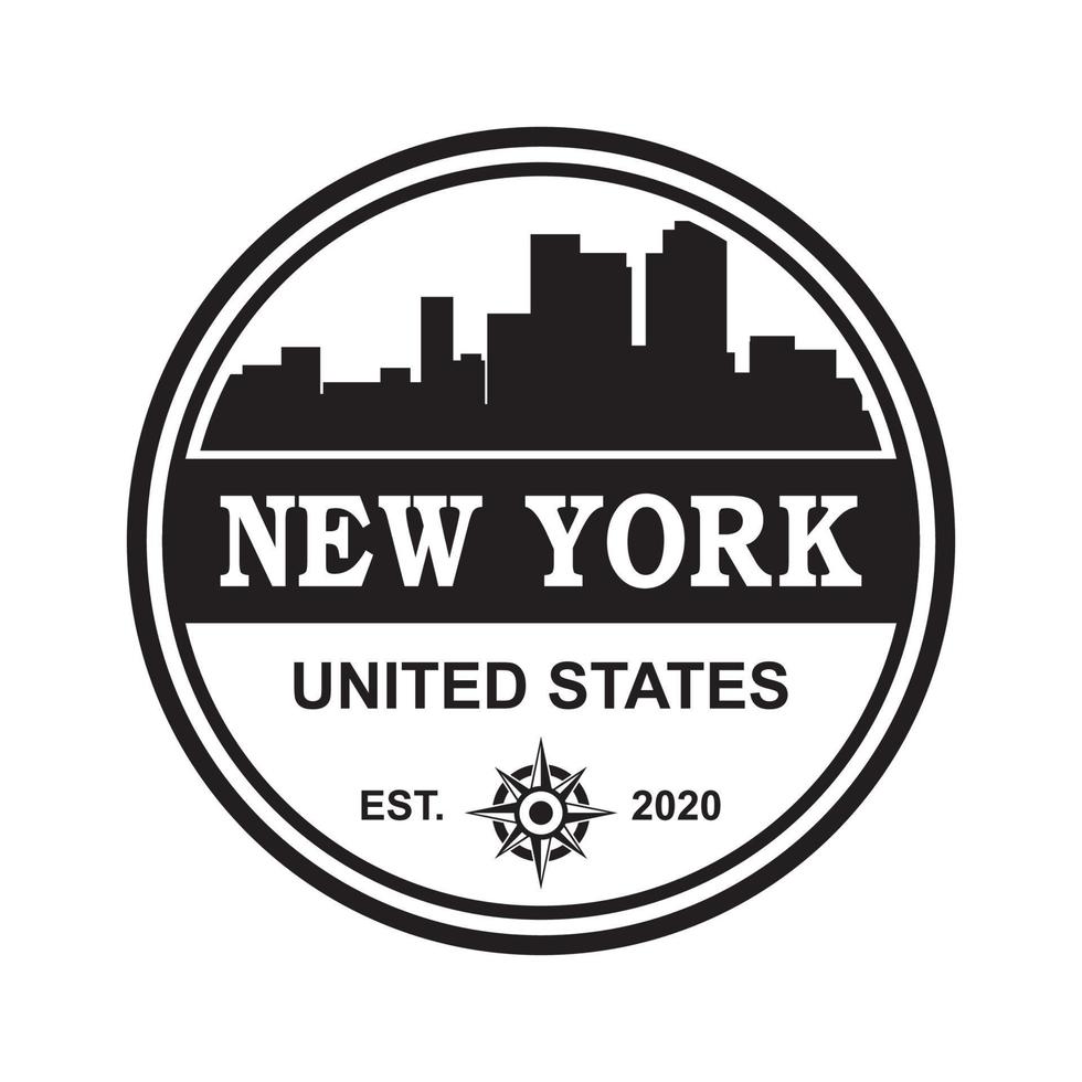 vector de silueta de horizonte de nueva york, logotipo de américa