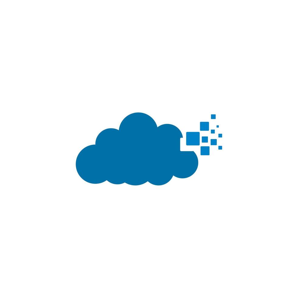 logotipo de tecnología en la nube, logotipo de la nube digital vector