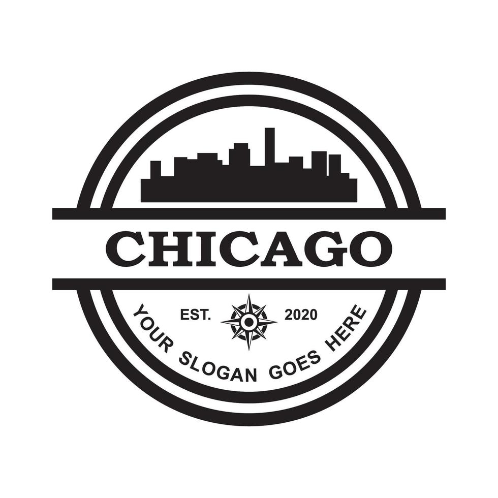 Chicago Skyline silhouette Vector , America Logo 5695668 Vector Art at ...