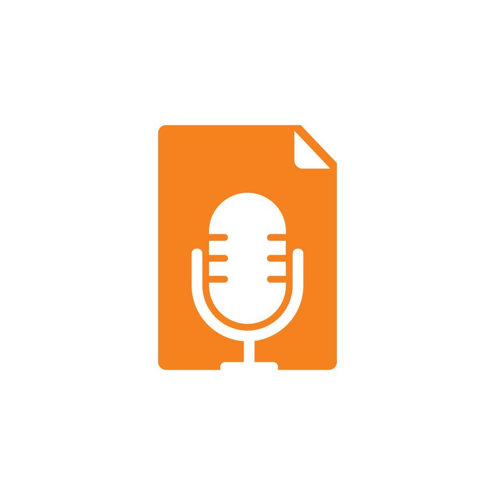 paper podcast logo , voice record logo vector