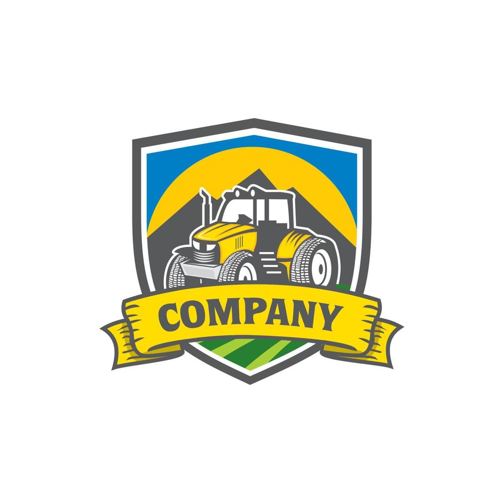 logotipo del tractor, vector del logotipo de la granja