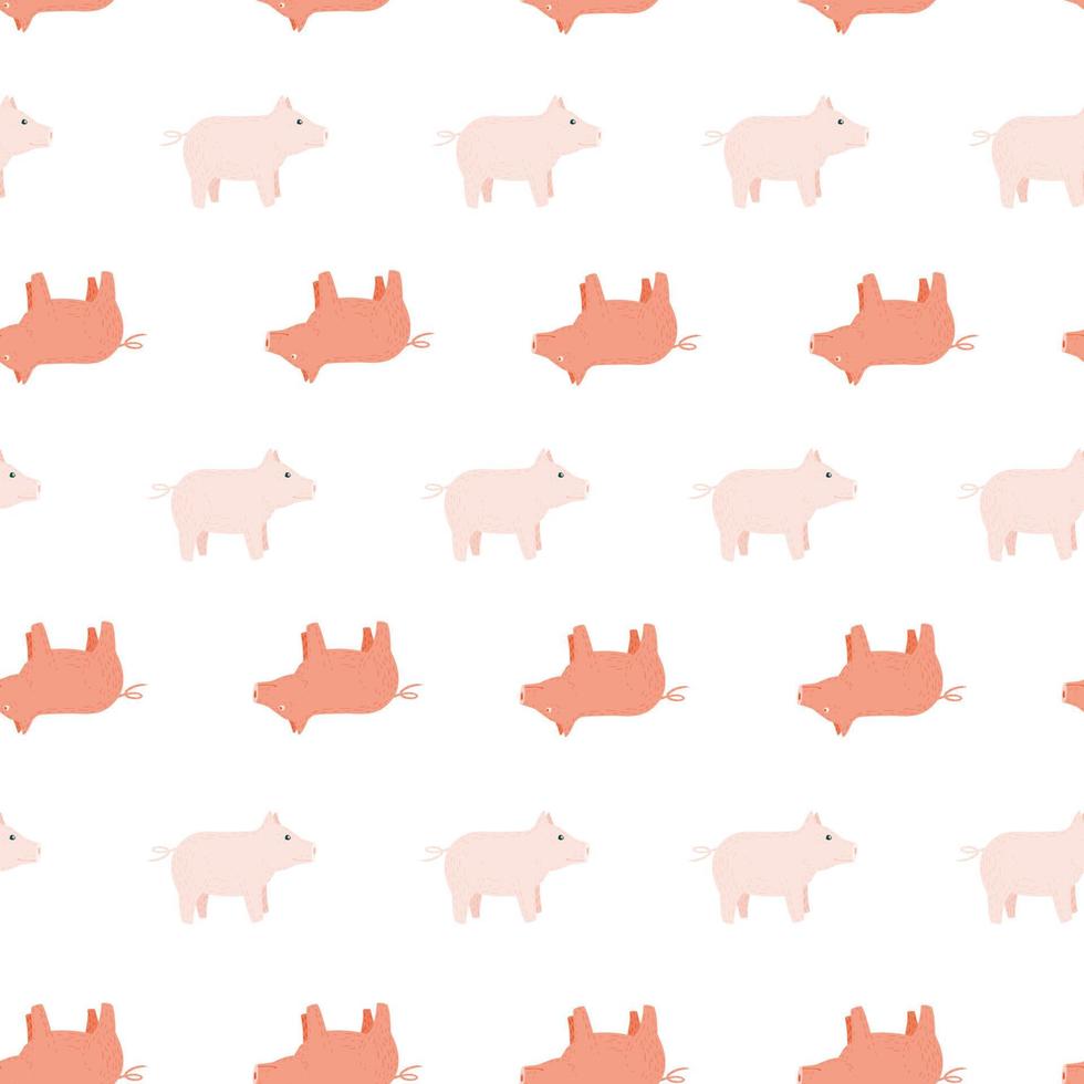 Cute pigs seamless pattern. Background of livestock animals . vector
