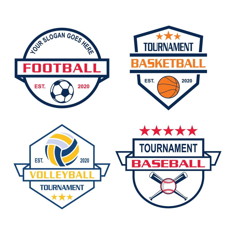 un conjunto de vectores de torneo, un conjunto de logotipos deportivos