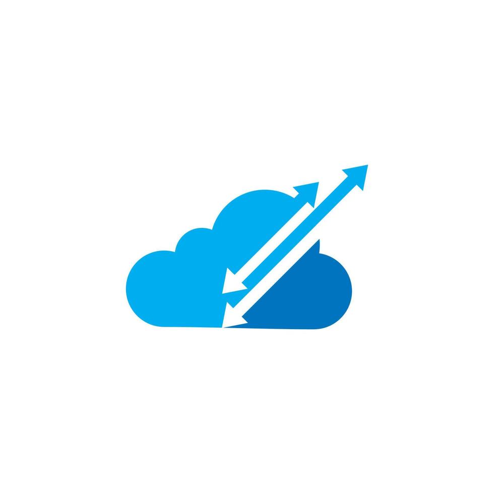 cloud arrow logo , cloud tech logo vector