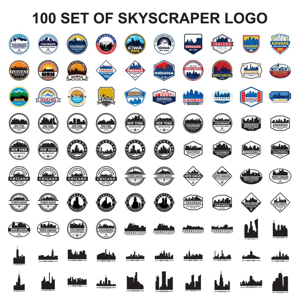 set of skyline logo , set of skyscraper vector