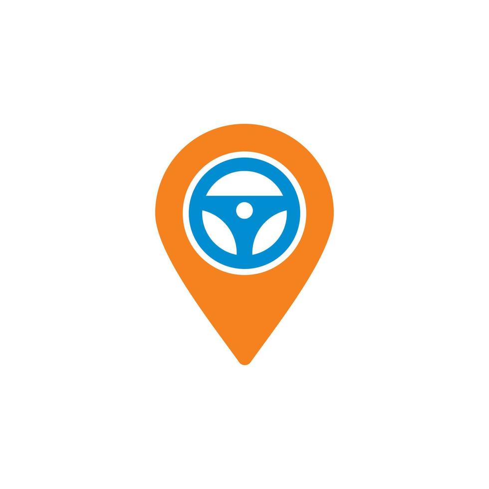 point car logo , drive pin logo vector