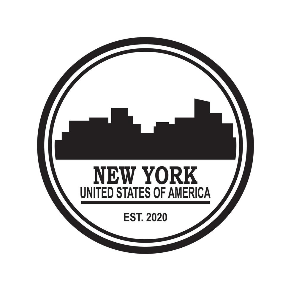 vector de silueta de horizonte de nueva york, logotipo de rascacielos