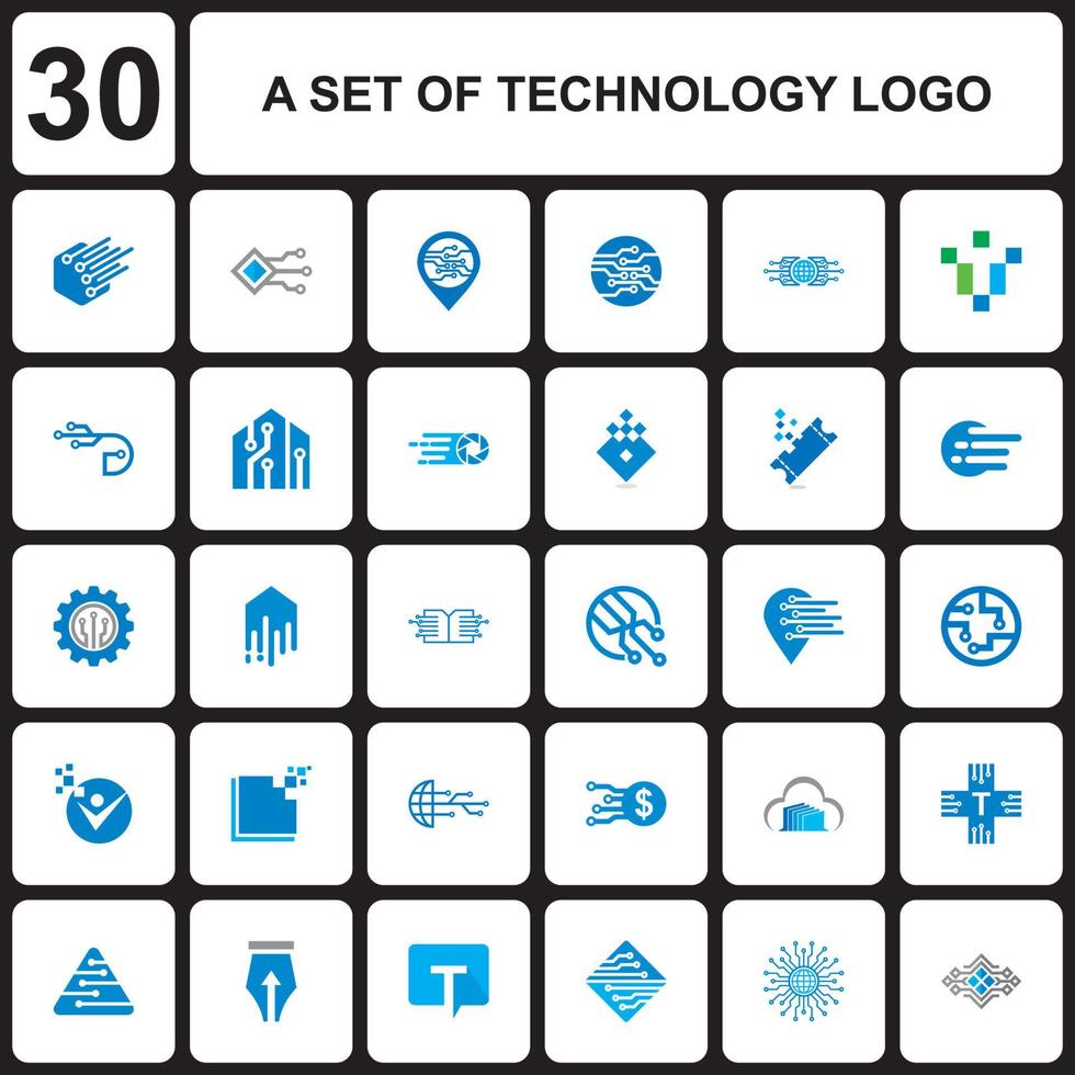 A Set Of Technology Logo , A Set Of Digital Vector