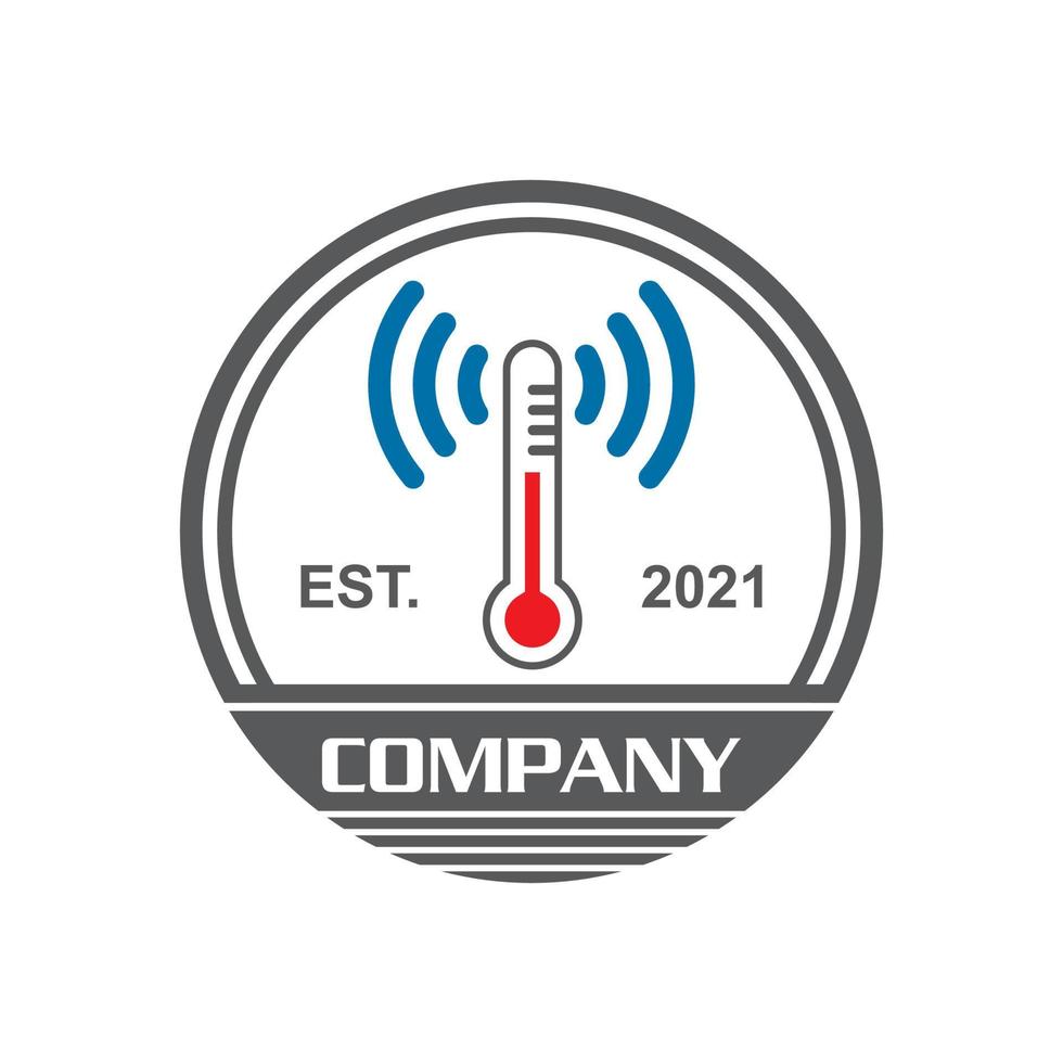 logotipo de wifi de termómetro, logotipo de tecnología vector