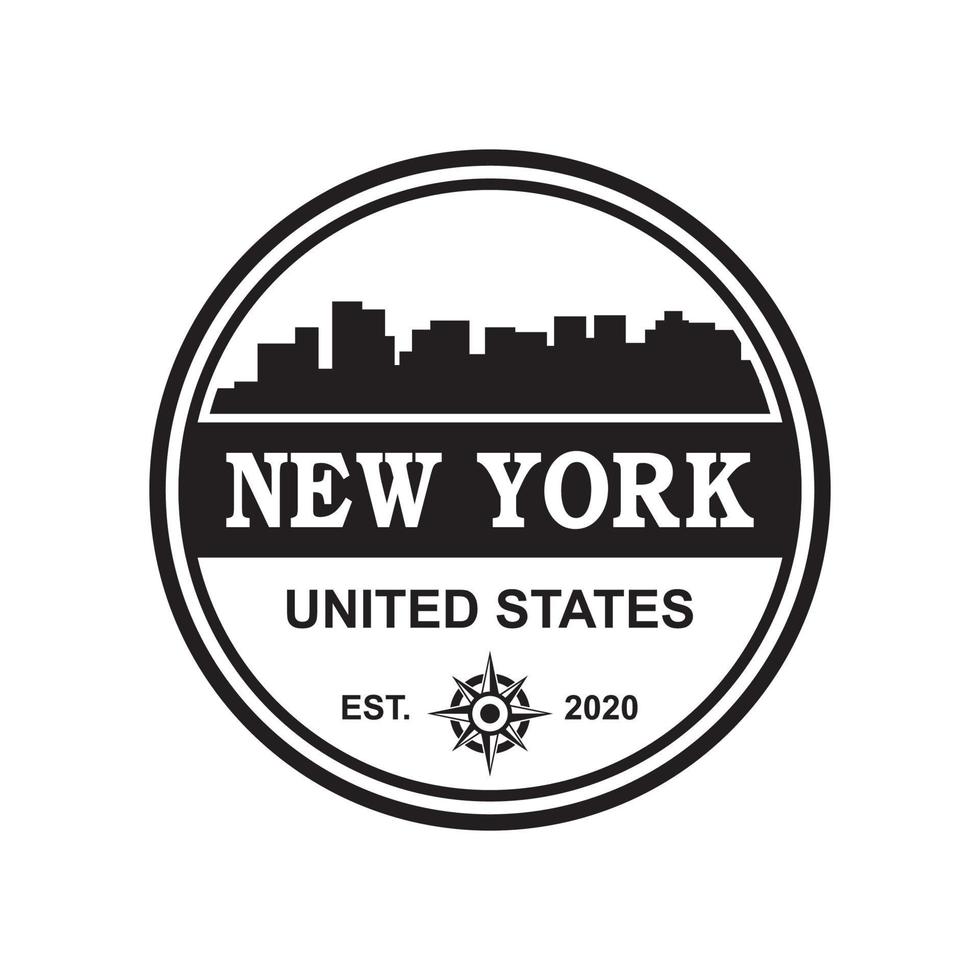 vector de silueta de horizonte de nueva york, logotipo de américa