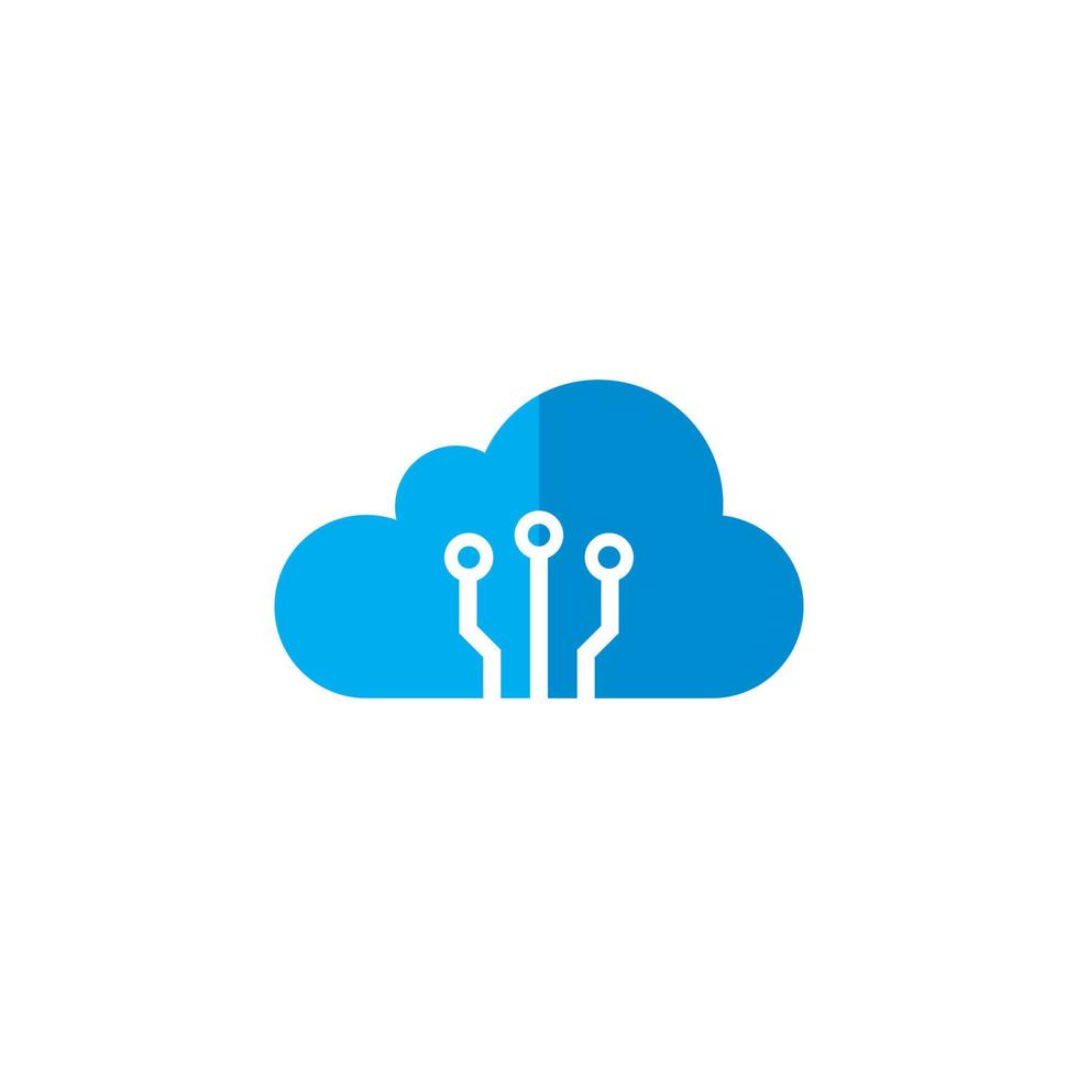 logotipo de nube, vector de logotipo de tecnología