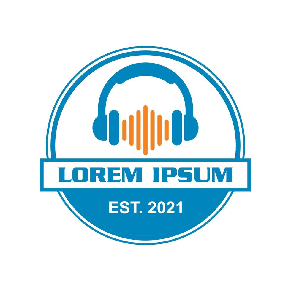 headphone logo , audio logo vector