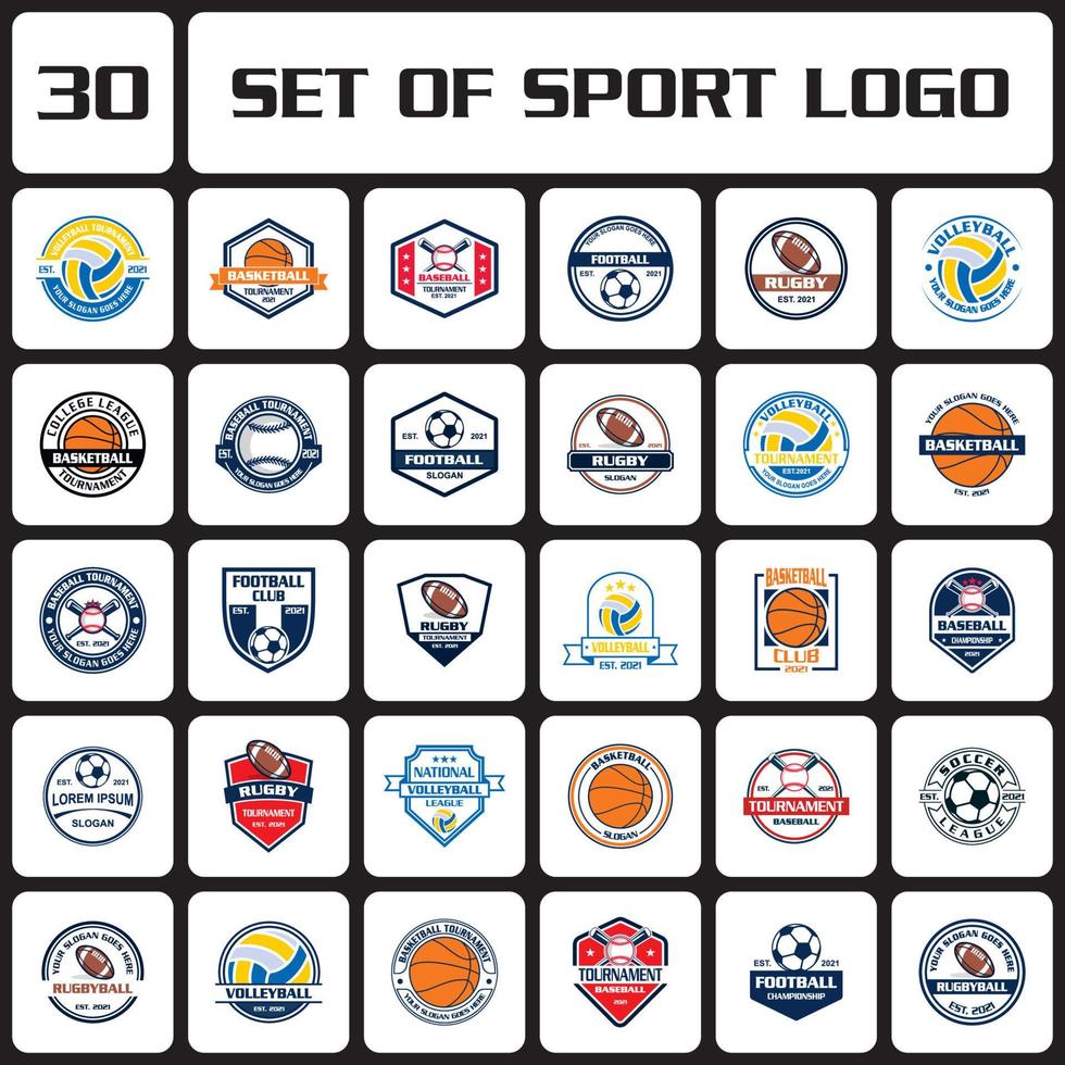 a set of sport logo , a set of ball logo vector