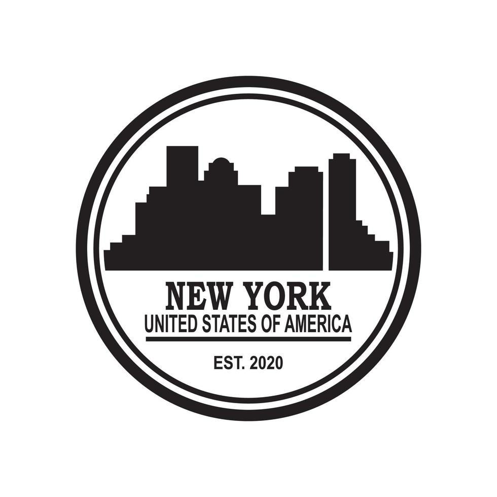 New York Skyline Silhouette Vector , Skyscraper Logo