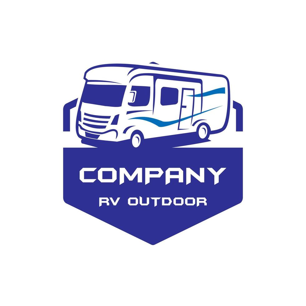 logotipo al aire libre rv, logotipo de viaje vector