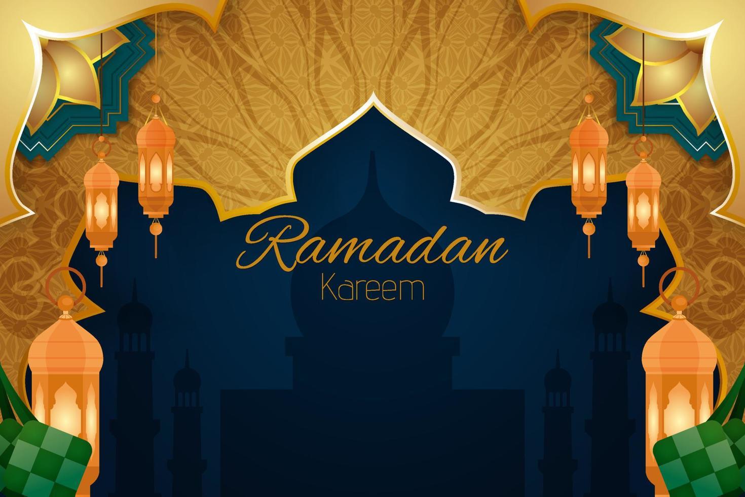 Ramadan kareem islamic background with element vector
