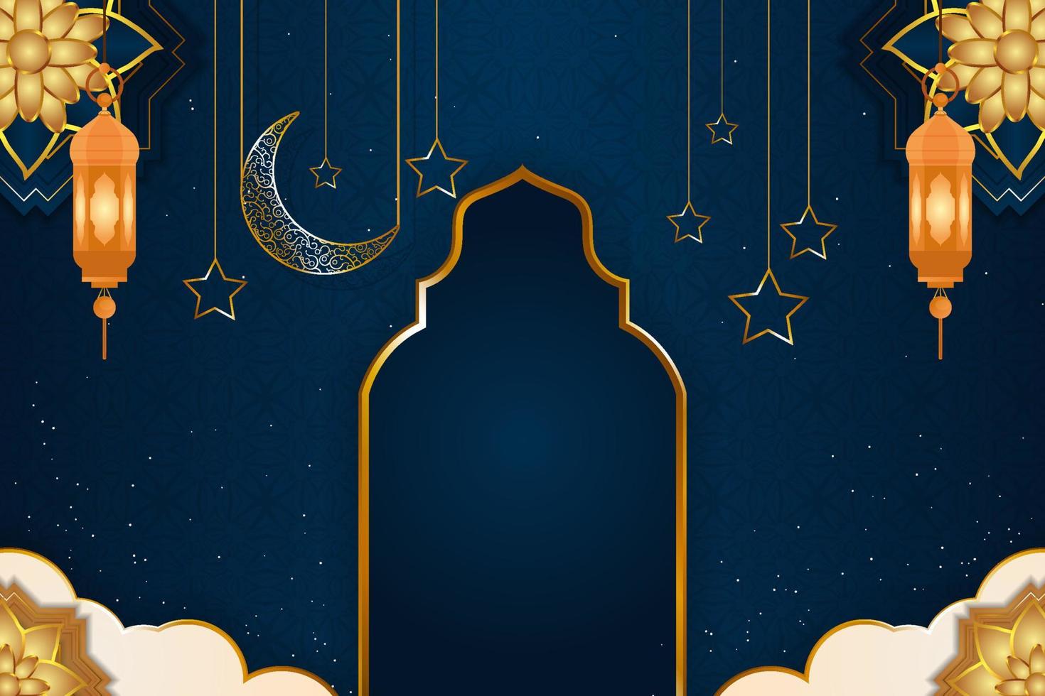 Ramadan kareem islamic background with element vector