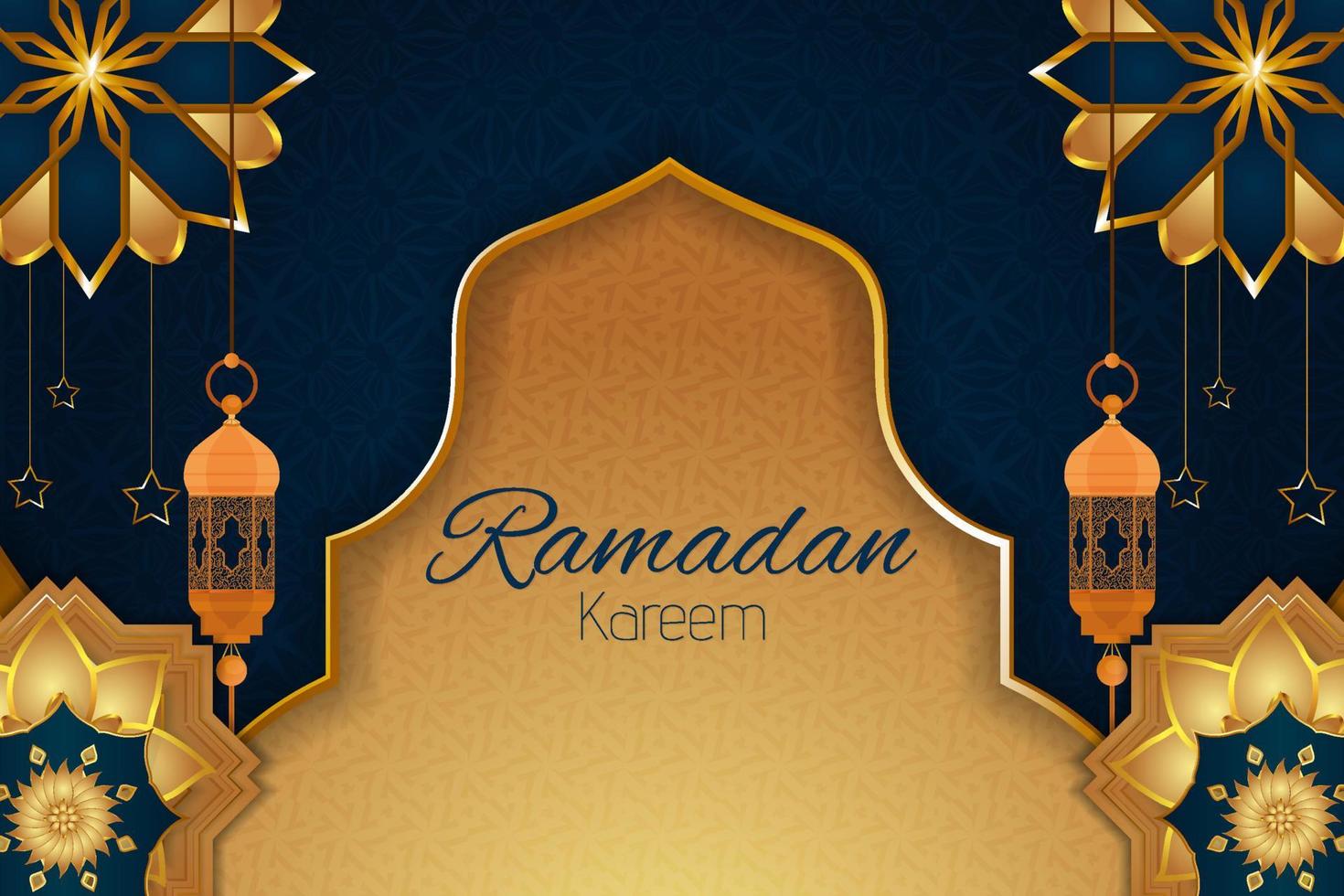 Ramadan kareem islamic background with element vector