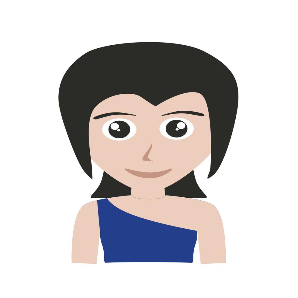 vector de icono de personaje de niña