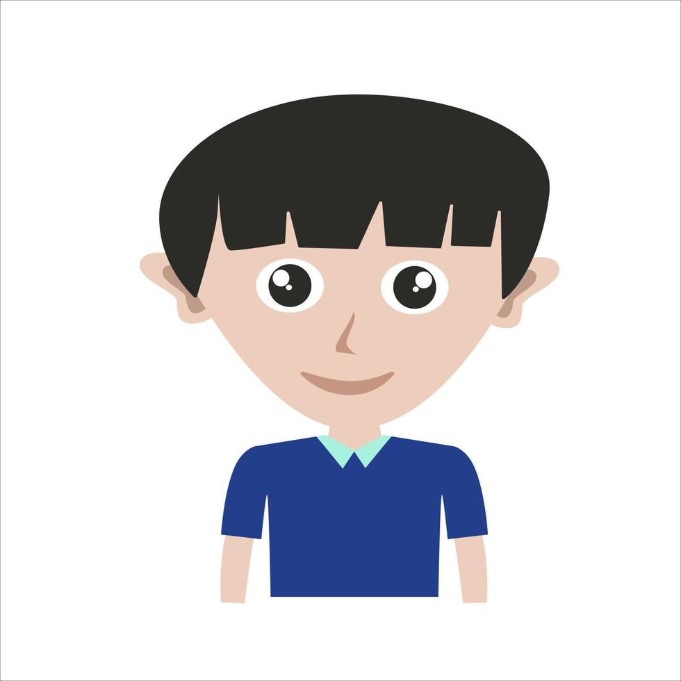 young boy cartoon character icon vector