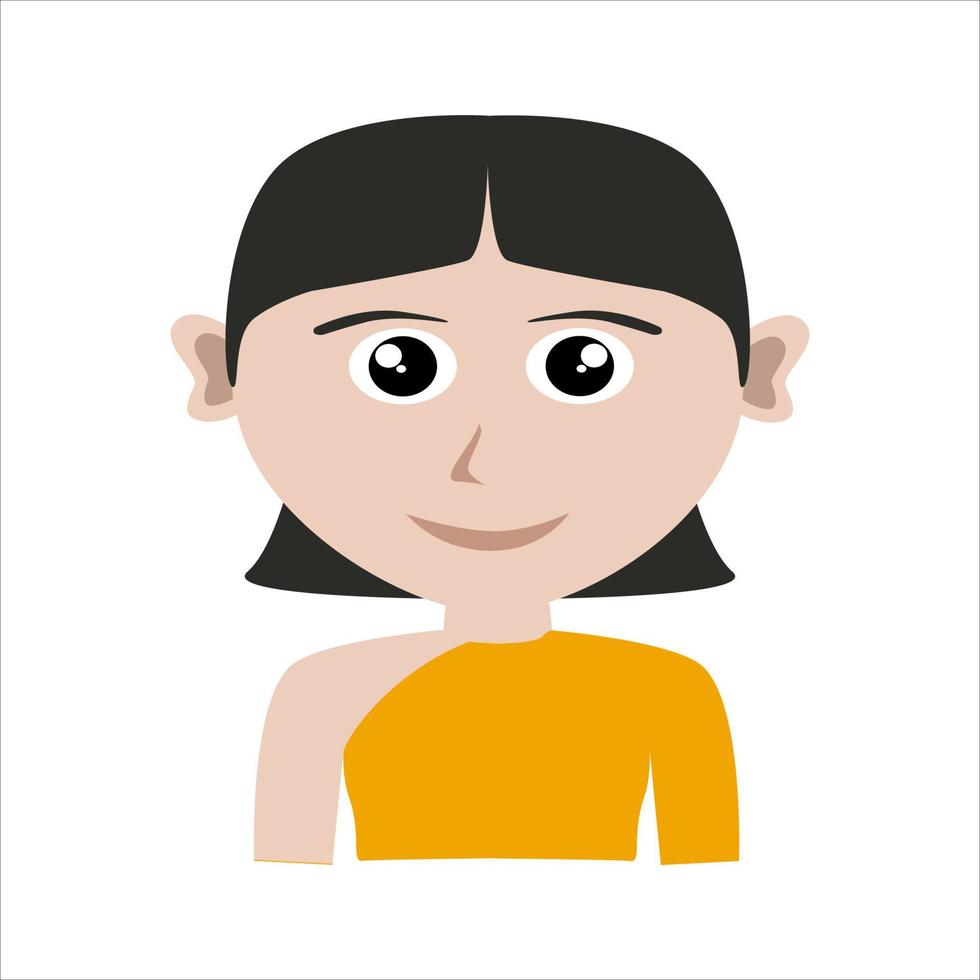 young girl cartoon character icon vector