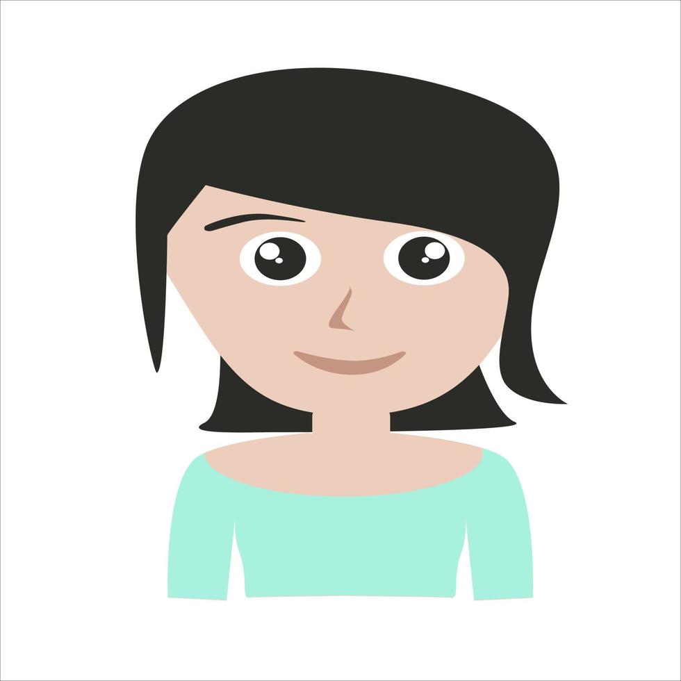 icono de personaje de dibujos animados de niña vector