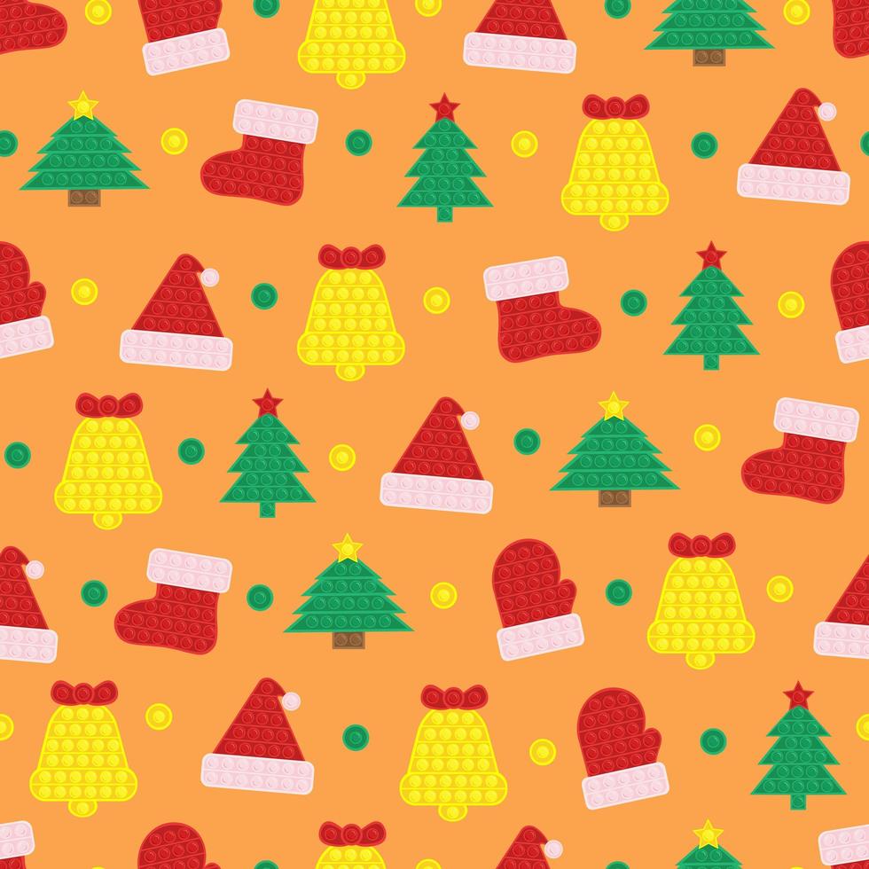 Seamless pattern toy pop it and simple dimple. Holiday pattern.  Illustration for backgrounds, covers, packaging, greeting cards, posters, stickers, textile, seasonal design. vector