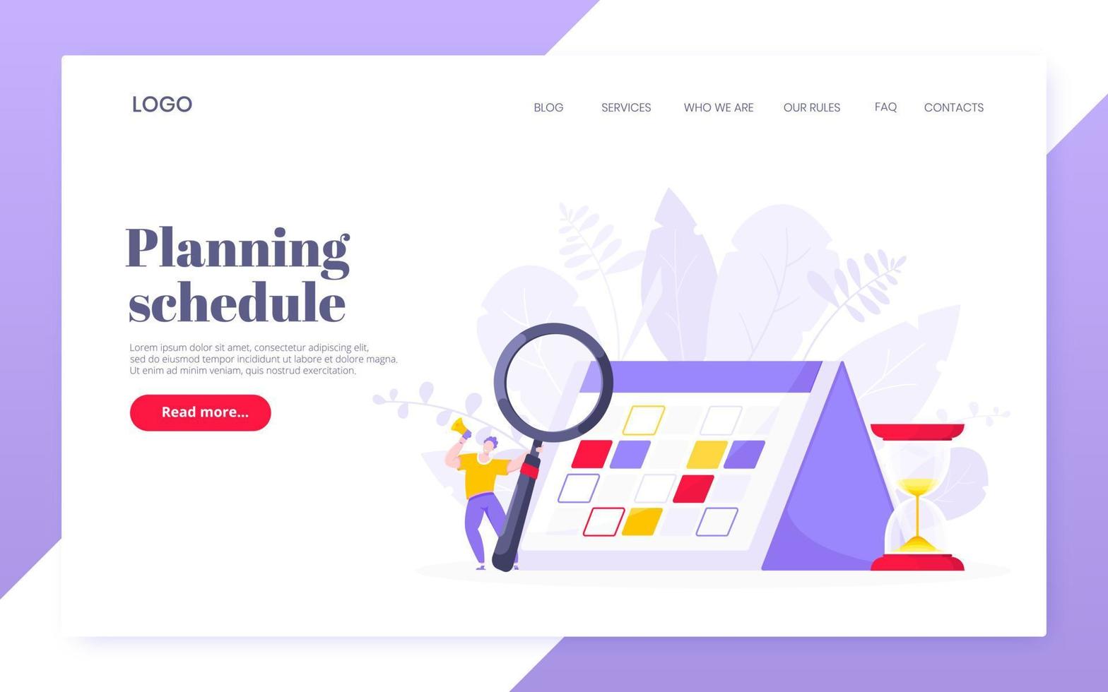 Calendar planning schedule business concept vector illustration.